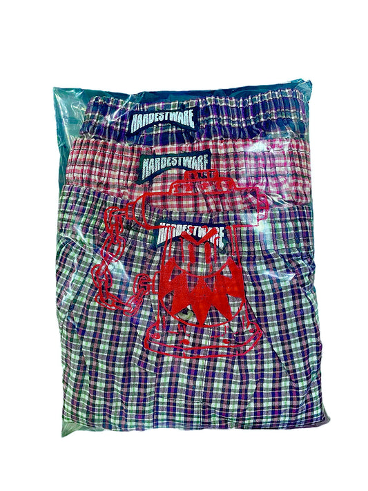 HARDEST BOXERS 3 PACK - PLAID