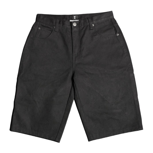 WAXED DENIM LONG SHORT